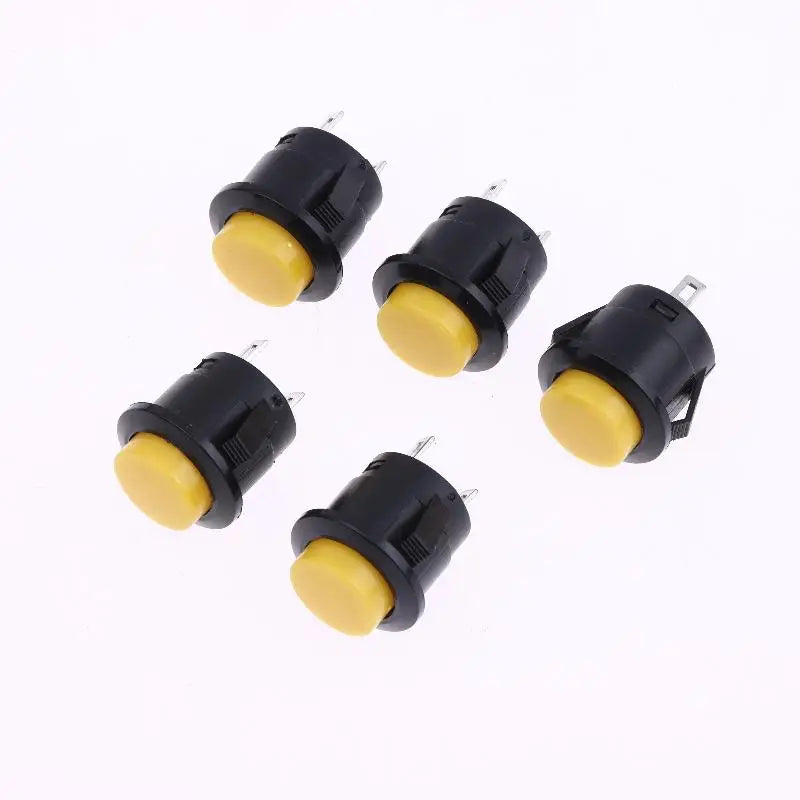New 5/10Pcs Momentary Push Button Switch R13-507 16mm Round Switch 2Pins ON-OFF Self-res Panel Mounting