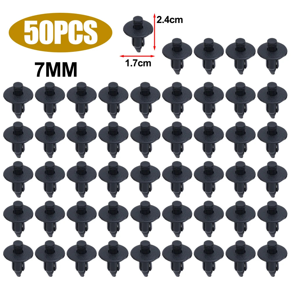 8mm Plastic Rivet Fasteners Push Pin Clips for Car Fender &amp; Bumper — Universal Automotive Body Trim Clips