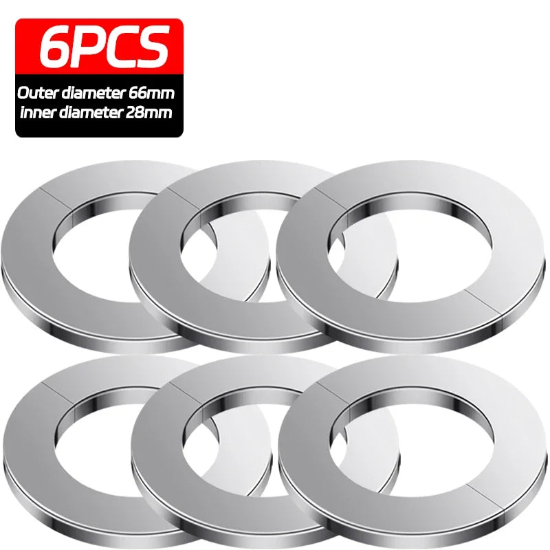 6/1PCS Self-Adhesive Stainless Steel Faucet Decorative Cover Shower Chrome Finish Water Pipe Wall Covers Bathroom Accessories