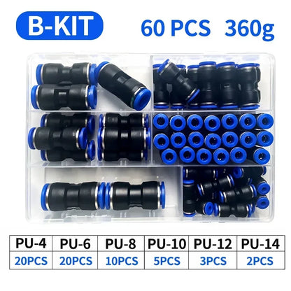 PU Pneumatic Straight Push-In Fitting — PU4 PU6 PU8 PU10 PU12, 4–12mm Air Hose Tube