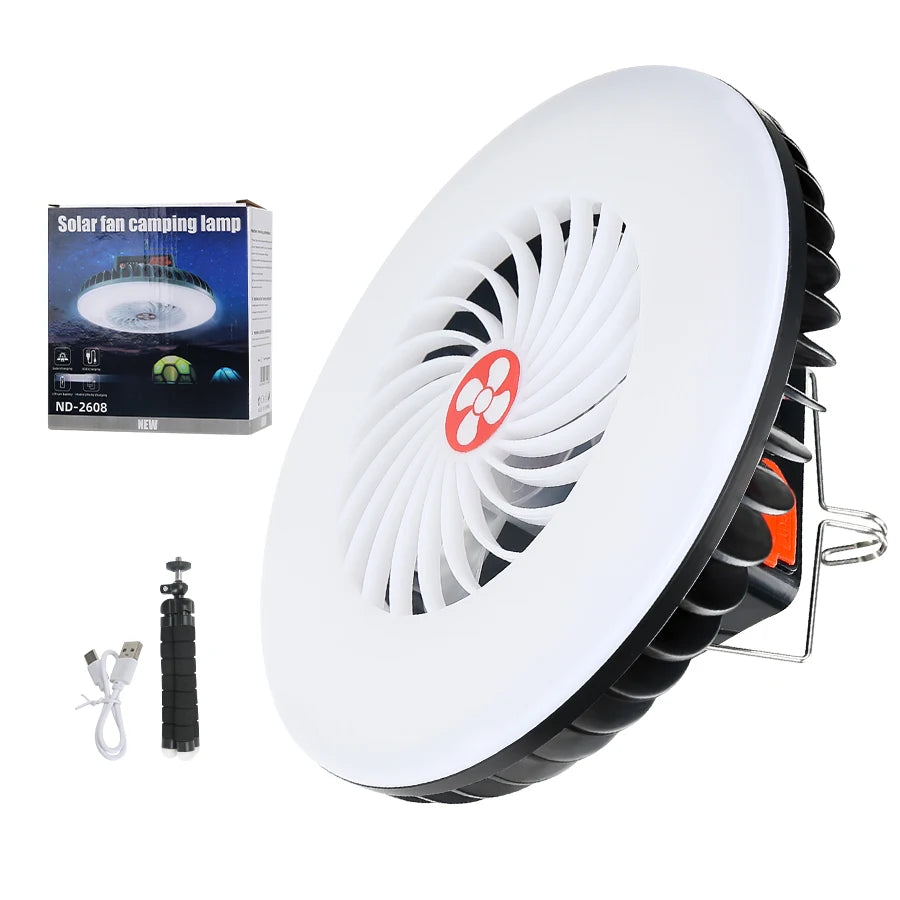 3 in 1 LED Fan Light Camping Tent Lamp USB Charging Portable Lantern