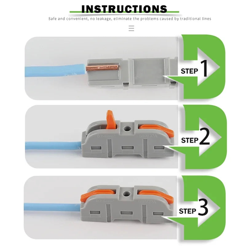 DIY GO Quick Splicing Multiplex Butt Wire Connector, Compact Electrical Cable Terminal Block, Home Wiring Connectors Junction Box