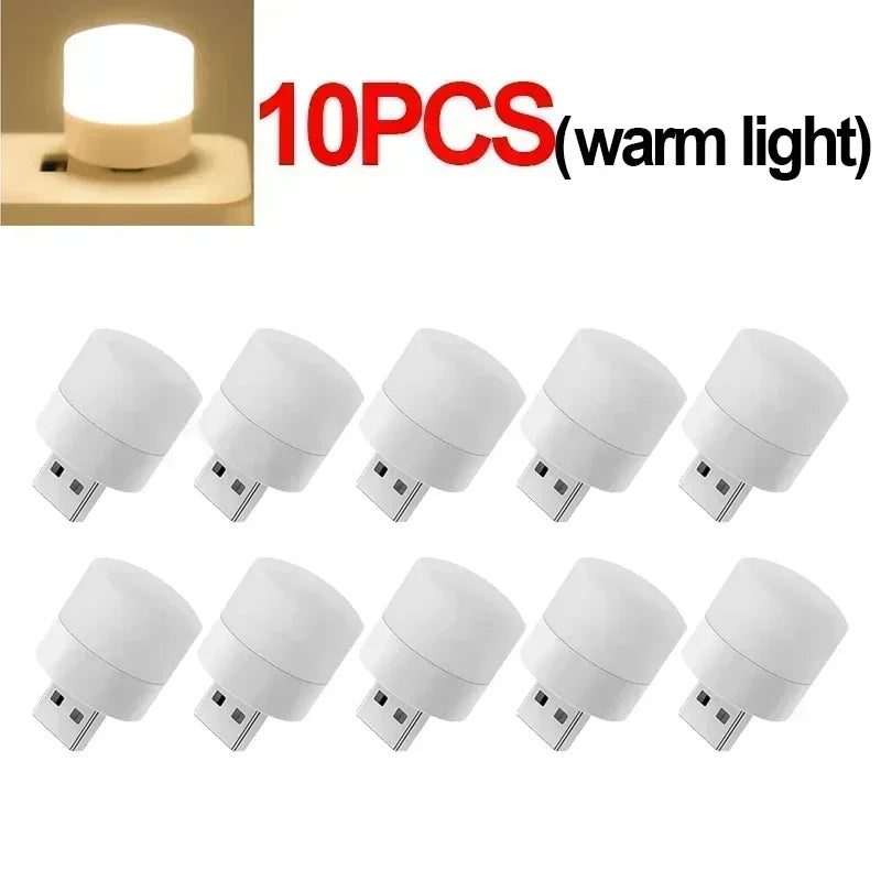 USB Night Light LED Mini Light Bulb USB Plug-in Lamp for Power Bank Charging, Home Office Eye Protection Book Lamp
