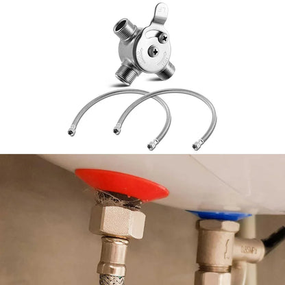 1pcs Manual Mixing Valve Cold And Hot Water Temperature Regulation Constant Temperature Mixing Valve With For Braided Tube