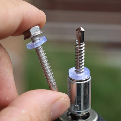 Stainless Steel Self-Tapping Hex Head Drill Tail Screws with Washers — Metal Roofing &amp; Sheet Metal Fasteners Assortment Kit 20/100pcs