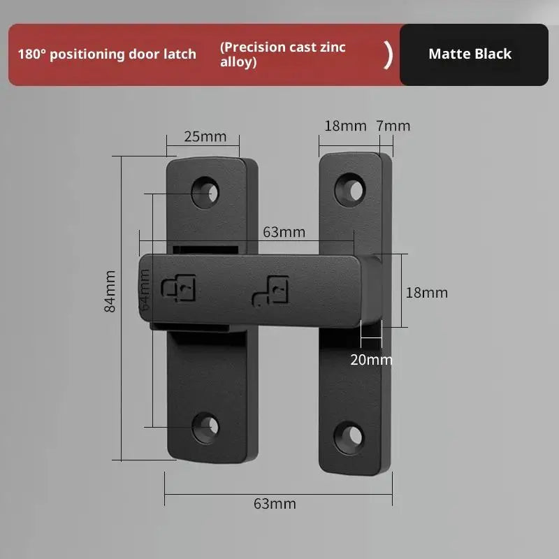 Latch Deadbolt Indoor Non-Punch Surface Mounted Door Lock Bathroom Sliding Door Buckle Snap Bolt Old-Fashioned Room Privacy Lock