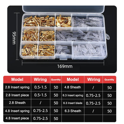 Gold Silver Docking Terminal Cable Bare Terminal with Spring Insert Sheath, Male and Female Pair Terminal Box
