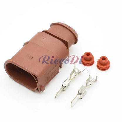 2-Pin 6.3mm Sealed Automotive Connector — Cooling Fan Socket 3B0973852A / 3B0973752A for VW