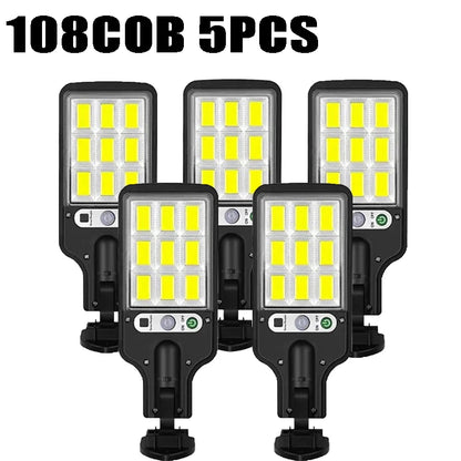 Solar LED Wall Light Outdoor — Motion Sensor, IP65 Waterproof, 3-Mode, 18650 Battery | Garden Street Security Lamp