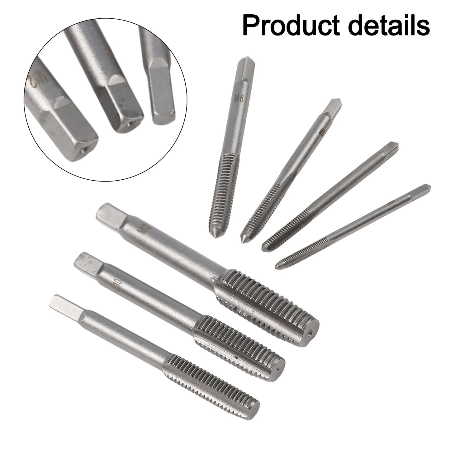 7Pcs For M3 Metric Thread Tap Drill Bits Set with HSS Straight Fluted Screw Taps for Stainless Steel and General Steel