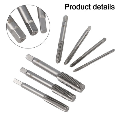 7Pcs For M3 Metric Thread Tap Drill Bits Set with HSS Straight Fluted Screw Taps for Stainless Steel and General Steel