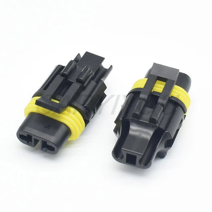 2 Pin Automotive Waterproof Connector for Head Lamp, Fog Light, and Daytime Running Light Plug with Pins Compatible with H27 880 881