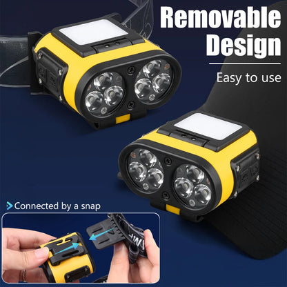 Multifunctional LED Headlamp Cap Clip USB Rechargeable Headlight