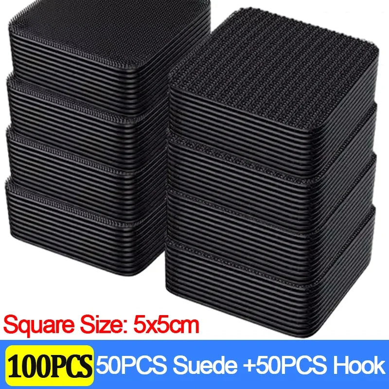 100/2pcs Carpet Fixing Stickers Double Faced High Adhesive Car Carpet Fixed Patches Home Floor Foot Mats Anti Skid Grip Tapes