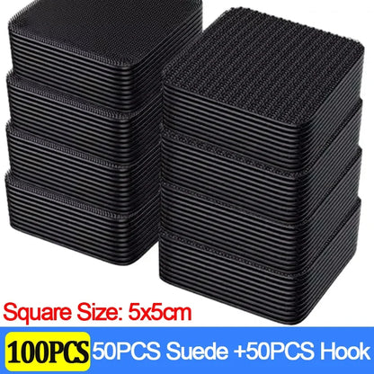 100/2pcs Carpet Fixing Stickers Double Faced High Adhesive Car Carpet Fixed Patches Home Floor Foot Mats Anti Skid Grip Tapes