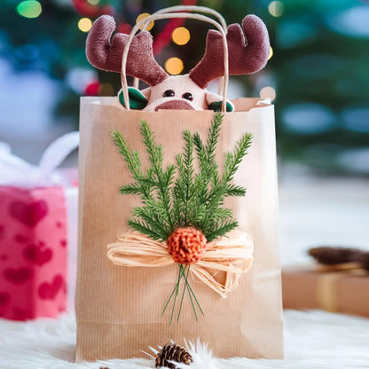 50/1PCS Christmas Artificial Branches Pine Needles Fake Plants Wreath Vine Rattan for Xmas Tree Gift Box Wedding Flowers Decor