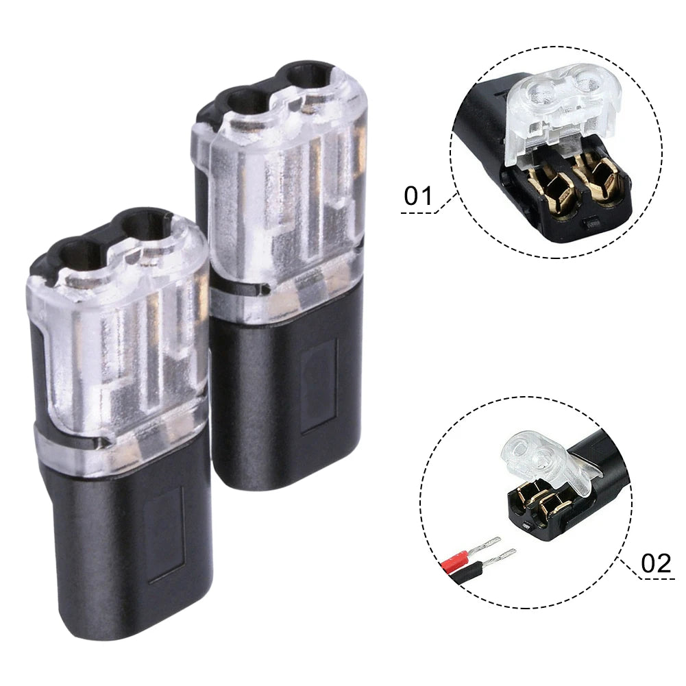 10 PCS 12V 2 Pin Cable Wire Connector Plug 300V 20A Black Waterproof Sealed For Electrical Car 22.1x9.7x6mm Electrical Equipment
