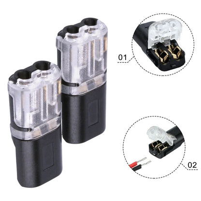 10 PCS 12V 2 Pin Cable Wire Connector Plug 300V 20A Black Waterproof Sealed For Electrical Car 22.1x9.7x6mm Electrical Equipment