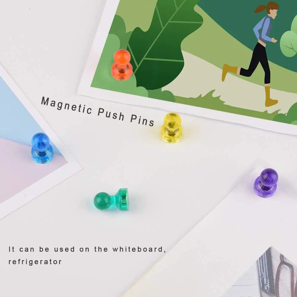 100x Magnetic Push Pins Strong Fridge Magnets Whiteboard Map Tacks