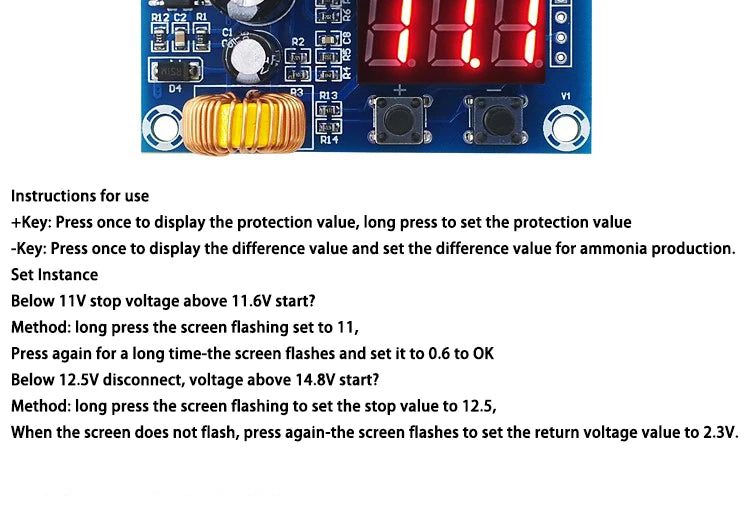 XH-M609 DC Voltage Protection Module 6-60V Undervoltage Cutoff for Lithium Battery Low Power Disconnect