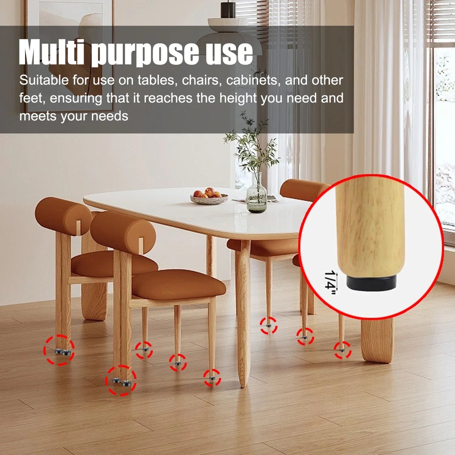 8/1PCS Adjustable Foot Pad Table Chair Furniture Leg Cover Anti Slip Glide Leveling Foot Pad Home Hardware Floor Protection Mat