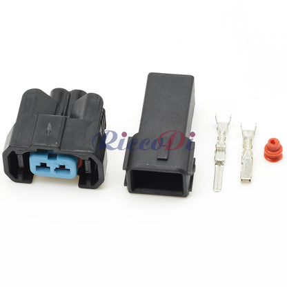 2 Pin Automotive Fuel Injector OBD2 Connector Male and Female Waterproof Wiring Plug Compatible with 6189-0533 for Honda