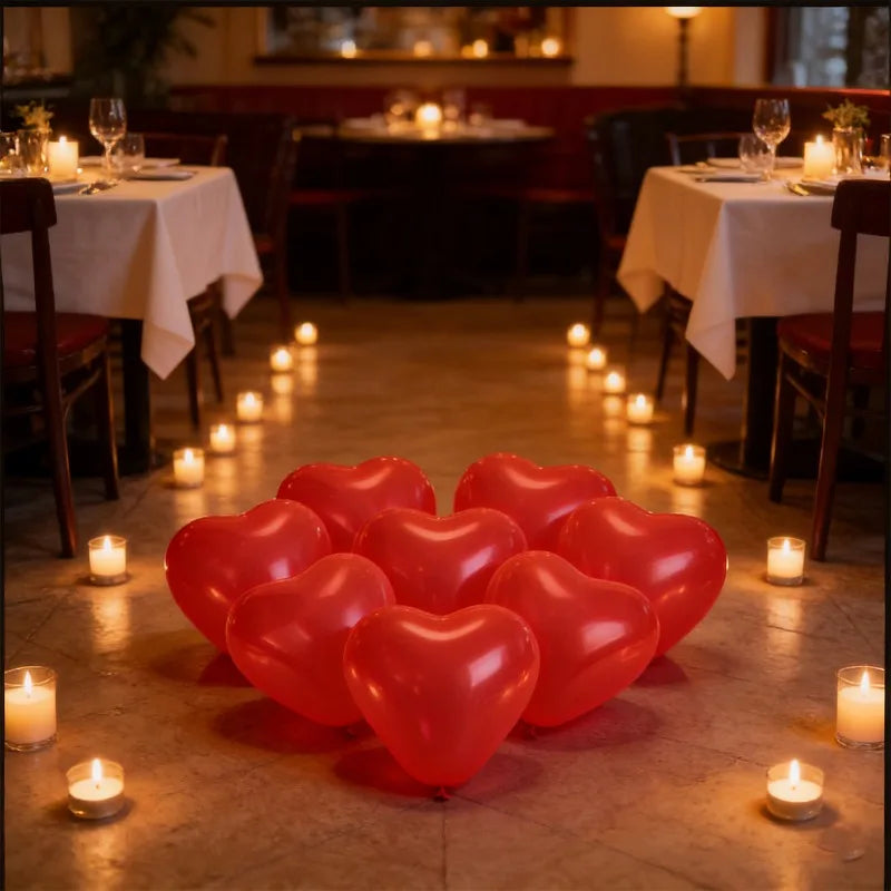 10 Inch Heart Shaped Balloon Valentine Day Latex Red Heart Love Inflatable Balloons for Wedding Party Anniversary Decor Supplies