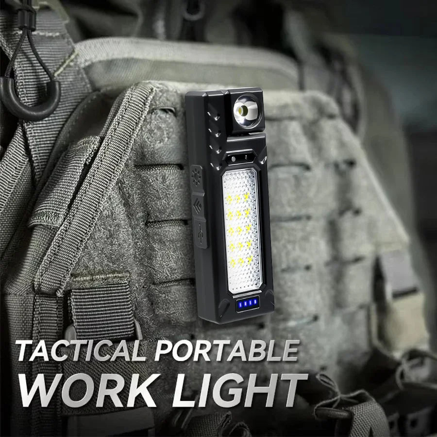 Mini Sensor LED Flashlight Rechargeable Torch with Magnet Portable Hat Clip Light Outdoor Waterproof for Camping Fishing Lantern