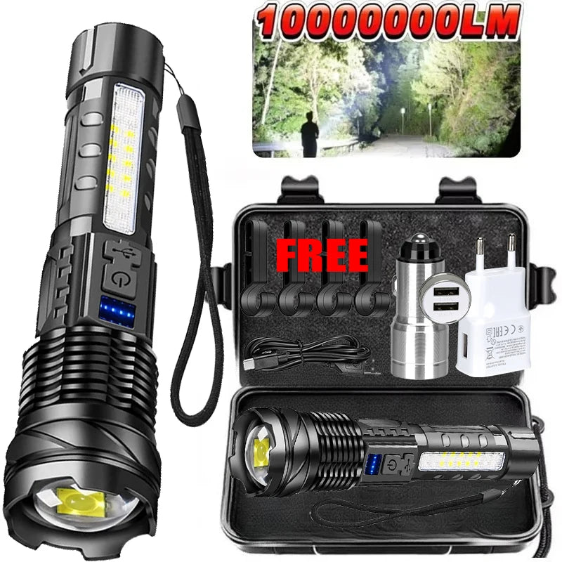 Rechargeable LED Flashlight Camping Light Super Bright Long Range Torch