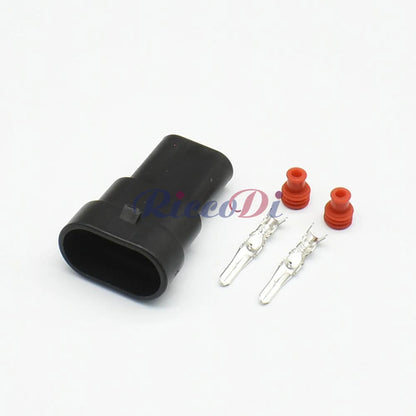 2 Pin AC Power Light Socket Connector DJ9005 6.3mm Waterproof Male Female Car Wiring