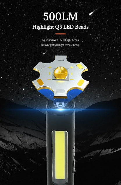 Portable UV LED Pen Light USB Rechargeable Work Lantern with Magnet