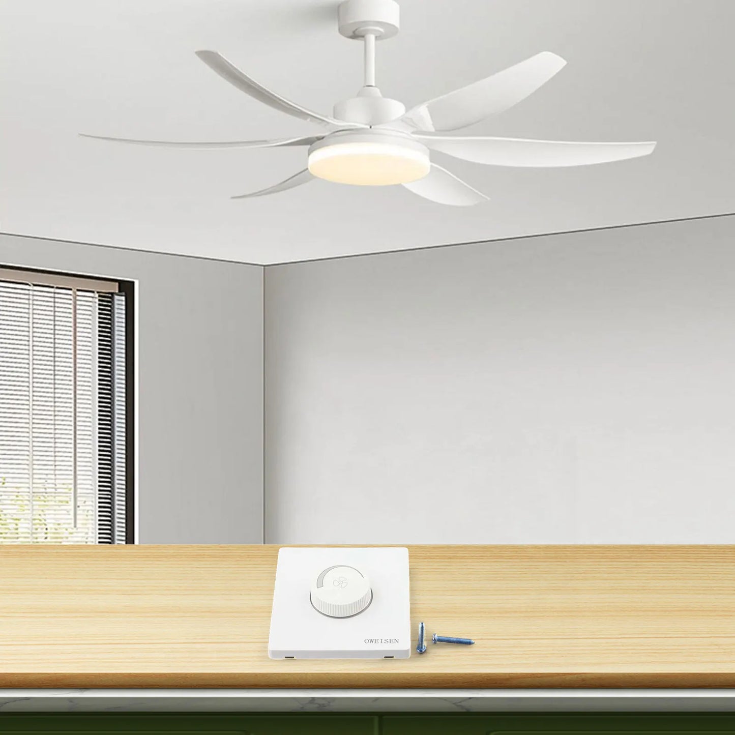 AC 220V Dimmer Switch for Light and Ceiling Fan Speed Control with Wall Mount Button for Enhanced Room Comfort