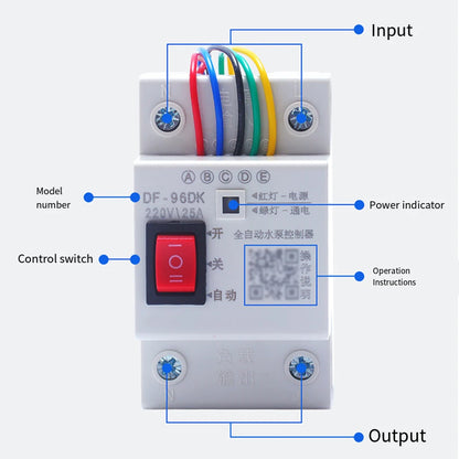 Automatic Water Level Controller Switch Sensor AC 220V 25A Water Pump Controller Electrical Equipment & Supplies Parts