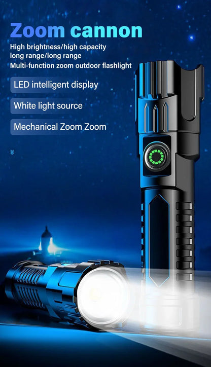 Ultra Bright Rechargeable LED Flashlight Zoomable High Lumens