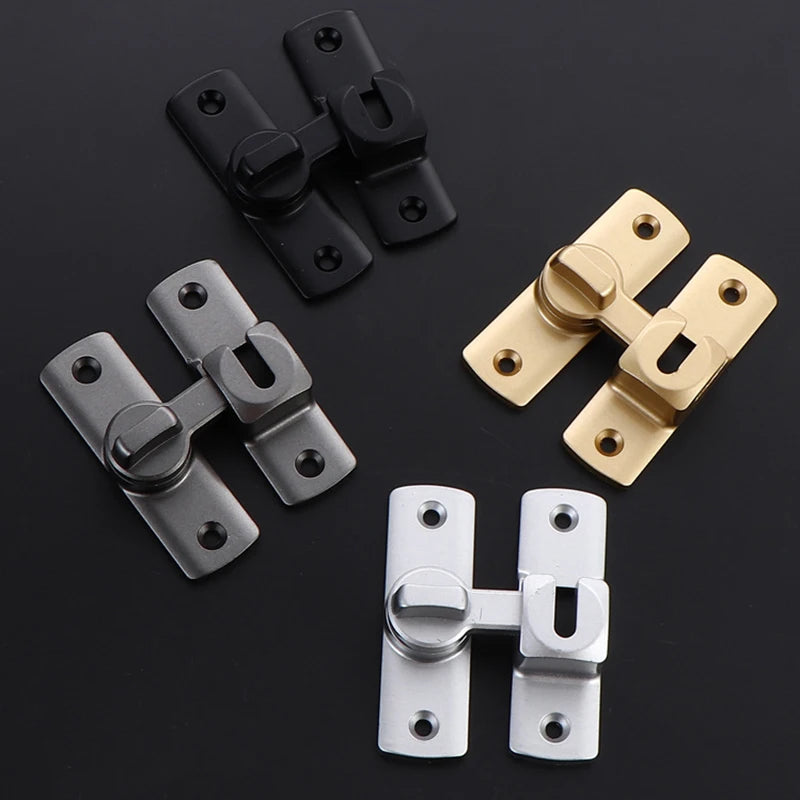 New Punch-free Hasp Latch Door Lock Black Cabinet Locks Kids Safety Lock  Sliding Door Anti-pried Hook Lock Hardware