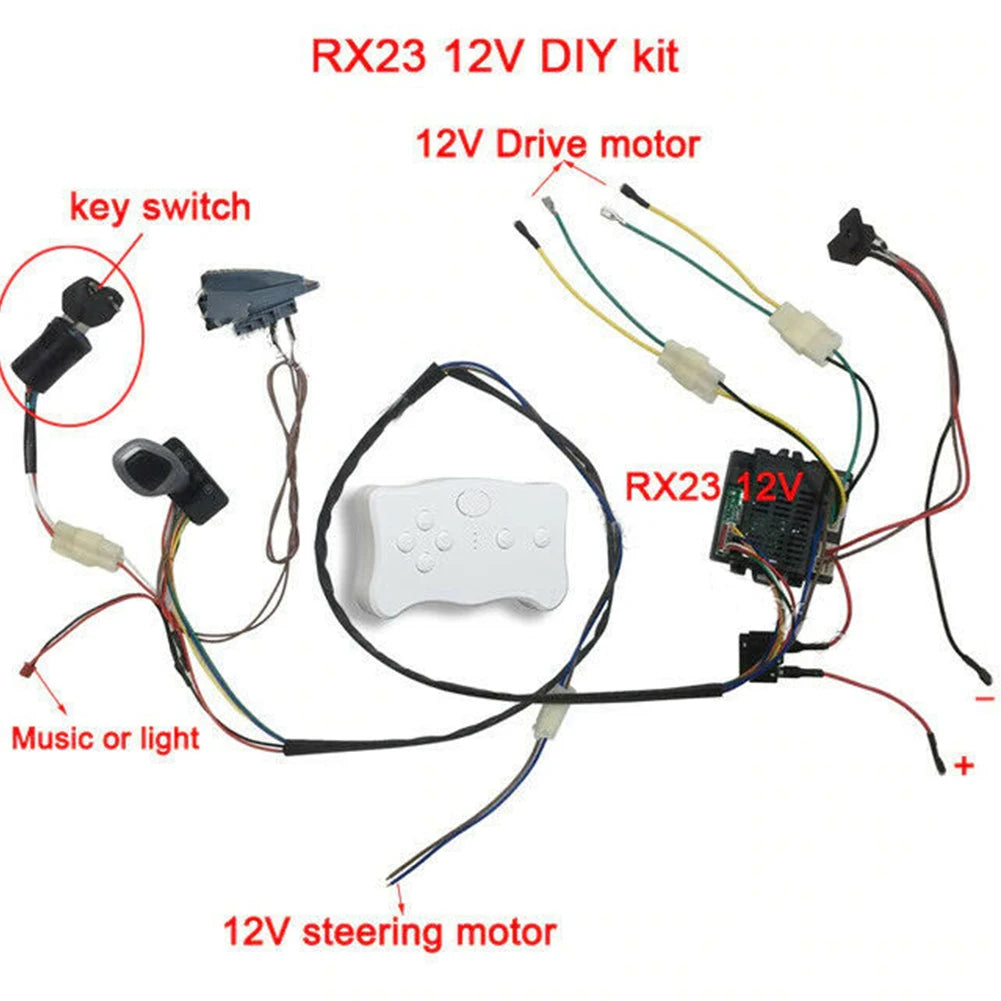 Electric Vehicle Wire Switch Kit Key button Switch JR 12V JR 6V Kids Ride On RX37 RX37 2 Weelye DIY Durability