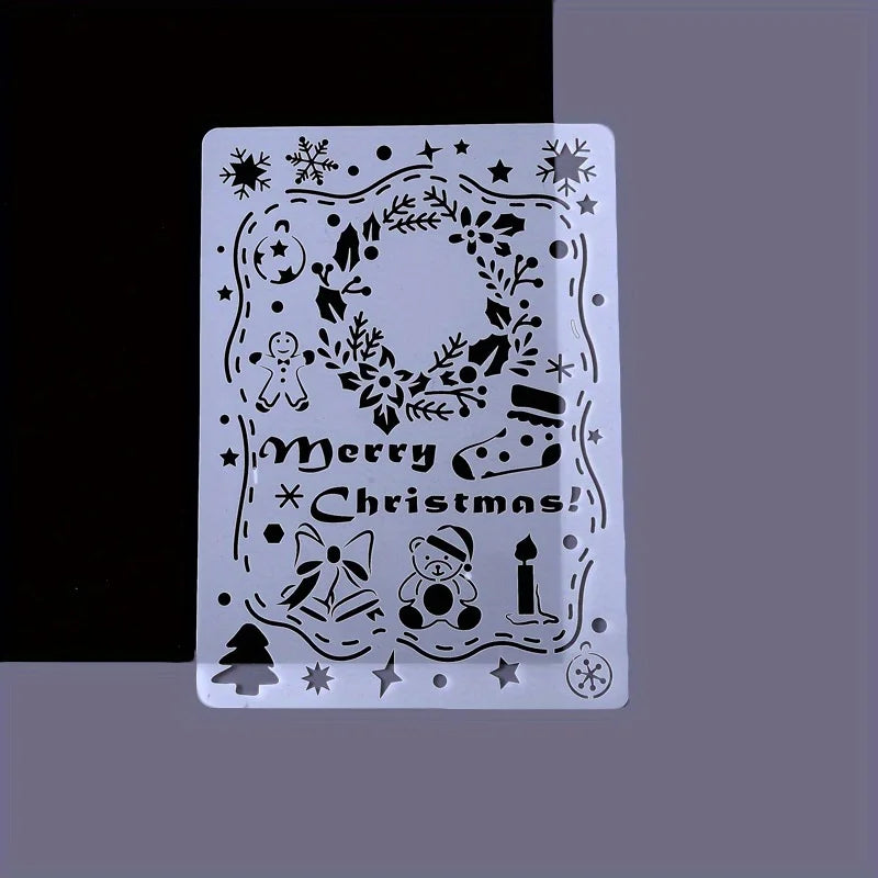 A4 5pcs/set  DIY Painting Template Wall Stencil Airbrush Scrapbook Coloring Embossing Album Diary Christmas Drawing Copy Templat