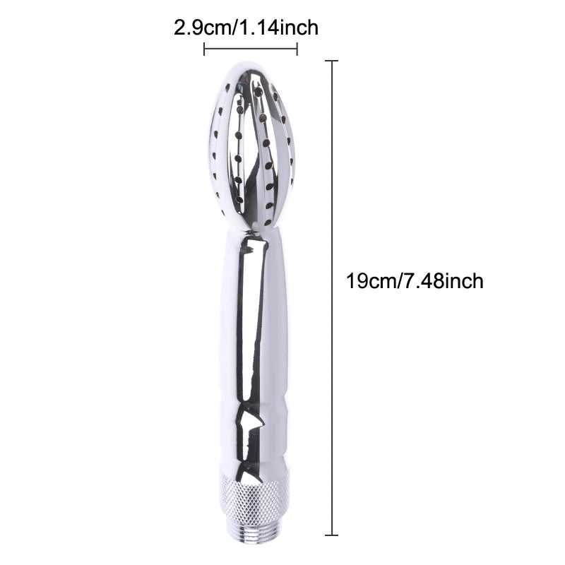 Aluminum Alloy Silver Bidet Anal Enema Shower Head Anus Cleaning Wash Douche Portable Sprayer Thread