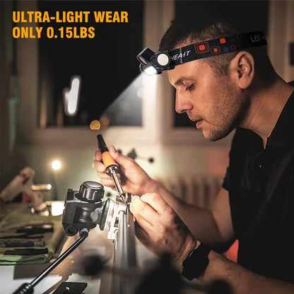 Rechargeable LED Headlamp XPE COB Work Light with Tail Magnet