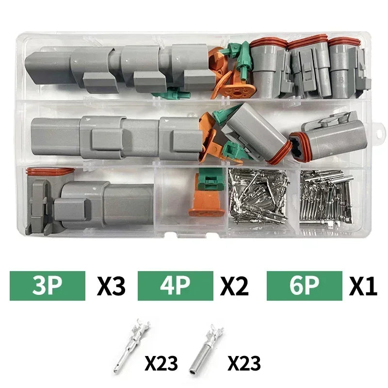 Deutsch DT Series Connector Combo Kit | DT04 / DT06 | 2–12 Pin Sealed Waterproof | 16–20AWG Terminals | Carrying Case