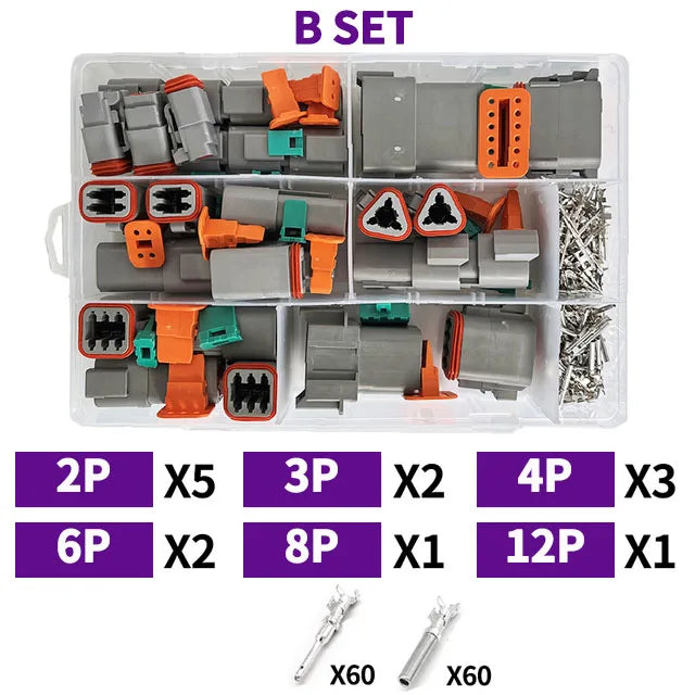 Deutsch DT Series Waterproof Connector Kit with Pins DT06-2/3/4/6S DT04-2/3/4/6P