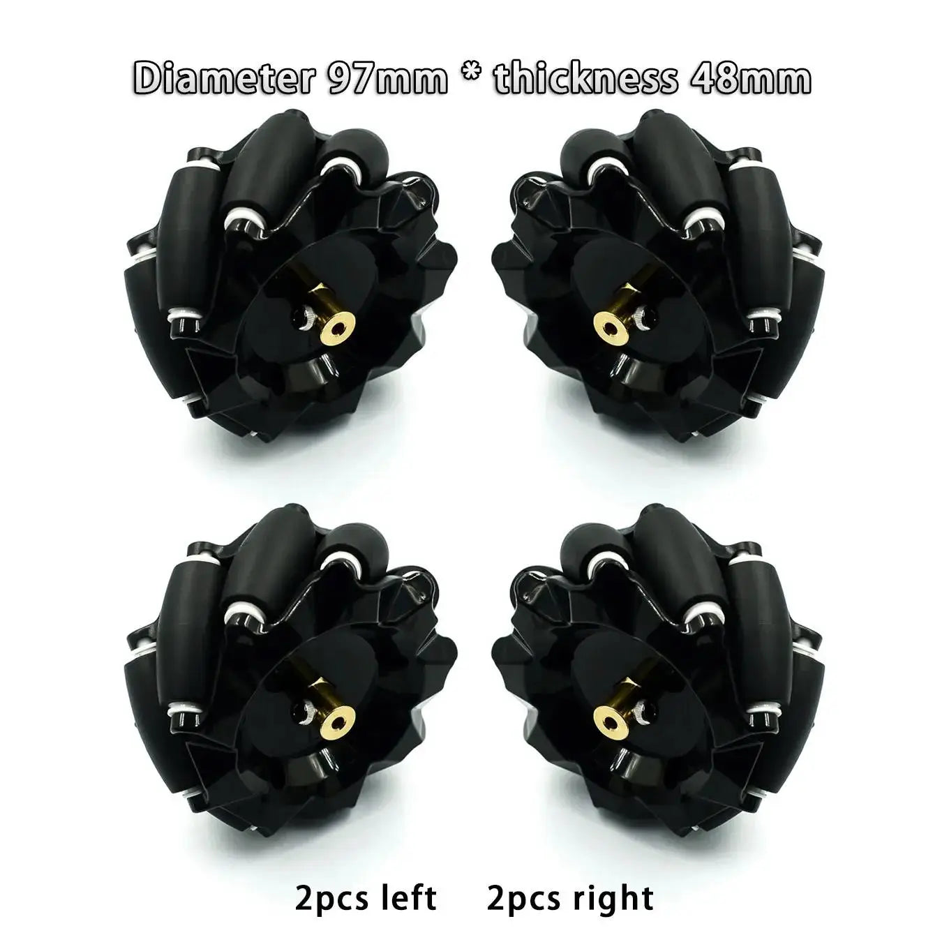 Omnidirectional Mecanum Wheels for TT Motor Robots with 6mm Bushings