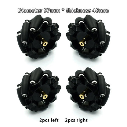 Omnidirectional Mecanum Wheels for TT Motor Robots with 6mm Bushings