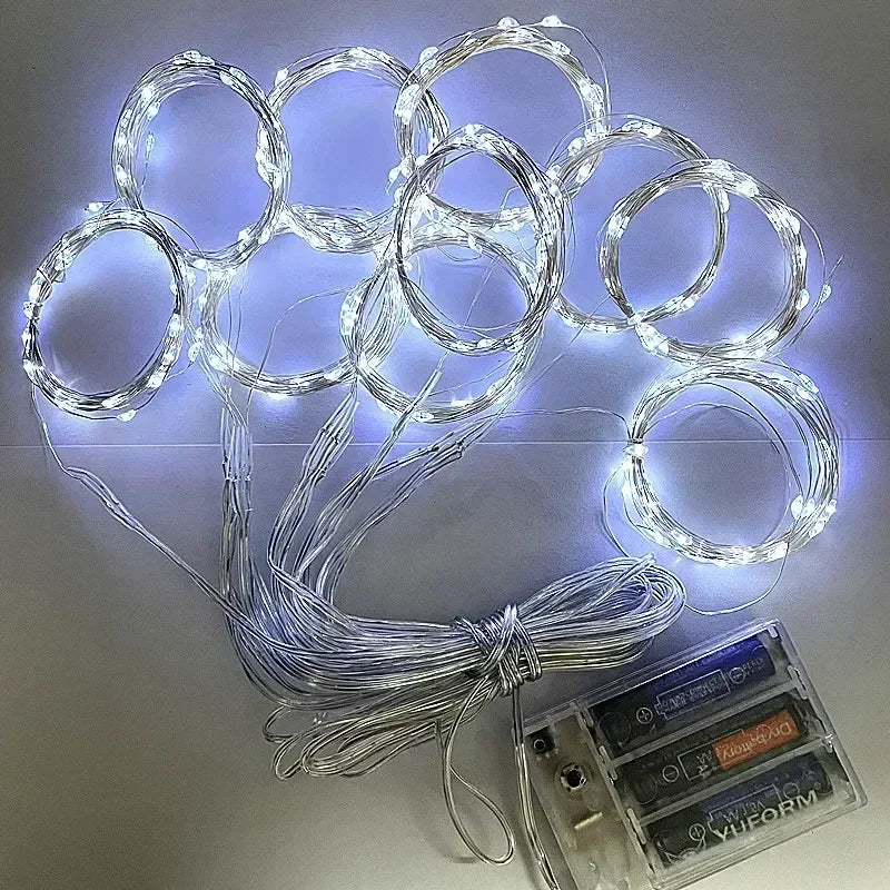3M 6M Christmas Lights Curtains for Windows Led Fairy New Year Light Room String Battery Powered Garland Waterfalls Decorations