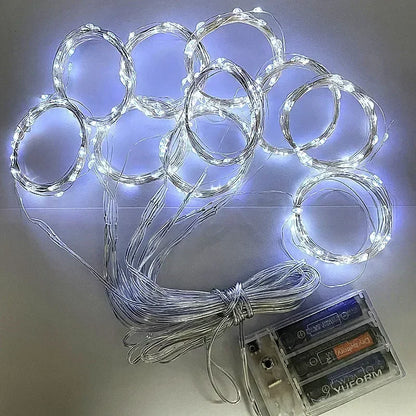 3M 6M Christmas Lights Curtains for Windows Led Fairy New Year Light Room String Battery Powered Garland Waterfalls Decorations
