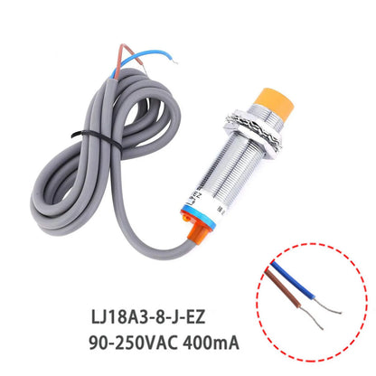 LJ18A3-8-J/EZ AC 90-250V 2-Wire Inductive Proximity Sensor Switch with 8mm Sensing Distance for Metal Object Detection