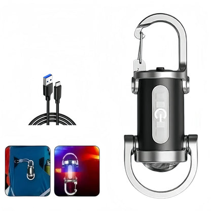 Mini Portable Keychain LED Flashlight TYPE C Rechargeable Camping Hiking Lantern High Power Luminous Flash Light Pocket Torch