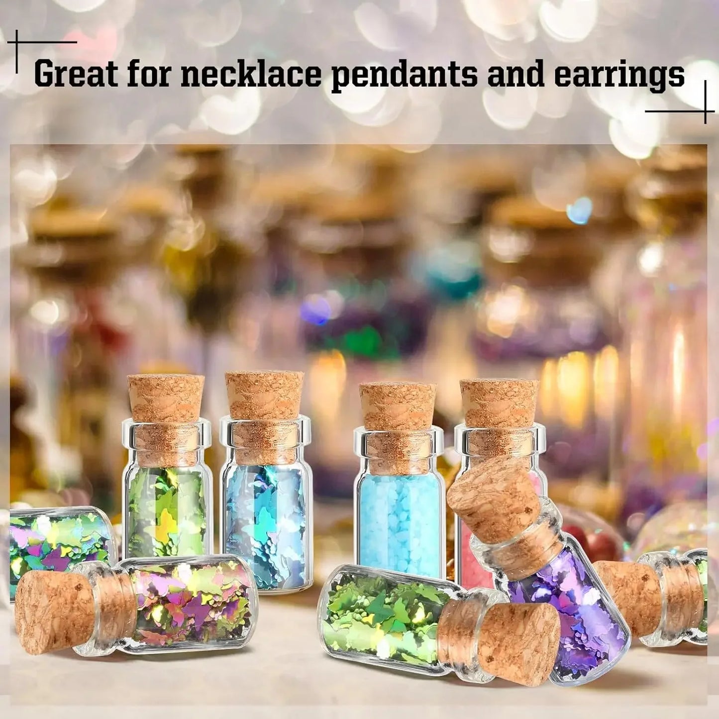 10/100Pcs Mini Clear Glass Bottles with Cork Stopper, Message Bottles for Wedding, Birthday, Party Decoration, DIY Jars, Vials, Gifts