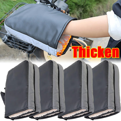 Motorcycle Handlebar Muffs – Thick Warm Grip Handle Covers, Rainproof Winter Warmer Gloves for Scooter & Motorcycle