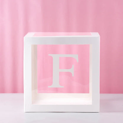 27/25cm Custom Transparent Letter Box A-Z Baby Shower Girl 1st Birthday Party Decoration Kids Wedding Birthday Balloon DIY Box